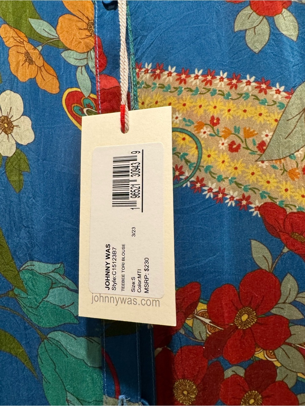 Johnny Was Multicolor Floral Button-Front Blouse - Picture 5 of 7
